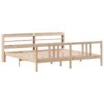 vidaXL Posteľný rám s čelom 200x200 cm masívna borovica – Obrázok 3