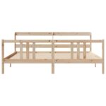 vidaXL Posteľný rám s čelom 200x200 cm masívna borovica – Obrázok 4
