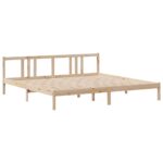 vidaXL Posteľný rám s čelom 200x200 cm masívna borovica – Obrázok 5