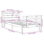 vidaXL Posteľný rám s čelom bez matraca biely 90x200 cm – Obrázok 11