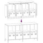 vidaXL Komoda čierna 135x39x73,5 cm oceľ valcovaná za studena – Obrázok 11