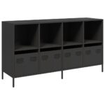 vidaXL Komoda čierna 135x39x73,5 cm oceľ valcovaná za studena – Obrázok 2