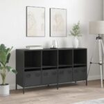 vidaXL Komoda čierna 135x39x73,5 cm oceľ valcovaná za studena – Obrázok 3