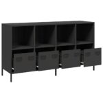 vidaXL Komoda čierna 135x39x73,5 cm oceľ valcovaná za studena – Obrázok 4