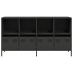 vidaXL Komoda čierna 135x39x73,5 cm oceľ valcovaná za studena – Obrázok 5