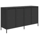vidaXL Komoda čierna 135x39x73,5 cm oceľ valcovaná za studena – Obrázok 7