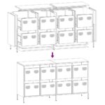 vidaXL Komoda čierna 135x39x73,5 cm oceľ valcovaná za studena – Obrázok 11