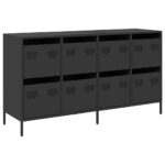 vidaXL Komoda čierna 135x39x73,5 cm oceľ valcovaná za studena – Obrázok 2