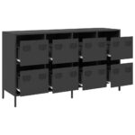 vidaXL Komoda čierna 135x39x73,5 cm oceľ valcovaná za studena – Obrázok 4