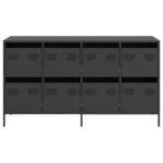 vidaXL Komoda čierna 135x39x73,5 cm oceľ valcovaná za studena – Obrázok 5