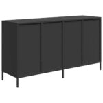 vidaXL Komoda čierna 135x39x73,5 cm oceľ valcovaná za studena – Obrázok 7