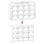 vidaXL Komoda čierna 135x39x103,5 cm, oceľ valcovaná za studena – Obrázok 11