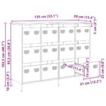 vidaXL Komoda čierna 135x39x103,5 cm, oceľ valcovaná za studena – Obrázok 13