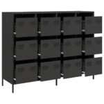 vidaXL Komoda čierna 135x39x103,5 cm, oceľ valcovaná za studena – Obrázok 4
