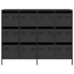 vidaXL Komoda čierna 135x39x103,5 cm, oceľ valcovaná za studena – Obrázok 5