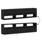 vidaXL Nástenná TV skrinka s LED diódou čierna 180x31x45 cm – Obrázok 10