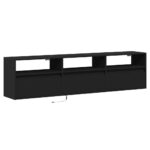 vidaXL Nástenná TV skrinka s LED diódou čierna 180x31x45 cm – Obrázok 3