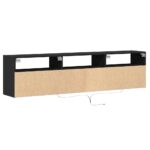 vidaXL Nástenná TV skrinka s LED diódou čierna 180x31x45 cm – Obrázok 8