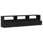 vidaXL Nástenná TV skrinka s LED diódou čierna 180x31x45 cm – Obrázok 9