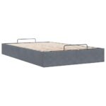 vidaXL Posteľ s podnožkou bez matraca, tmavosivá 120x200 cm, zamatová – Obrázok 9