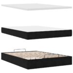 vidaXL Podnožka s matracom, čierna 140x200 cm, zamat – Obrázok 7