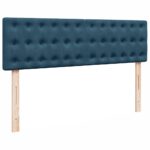 vidaXL Podnožka s matracom, tmavomodrá, 140x200 cm, zamat – Obrázok 9