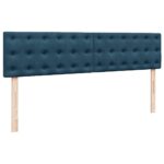 vidaXL Podnožka s matracom, tmavomodrá, 200x200 cm, zamat – Obrázok 9
