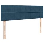 vidaXL Podsedák s matracom a LED diódami, tmavomodrý, 140x200 cm, zamat – Obrázok 8
