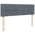 vidaXL Podsedák s matracom a LED diódami, tmavosivý, 160x200 cm, zamat – Obrázok 8