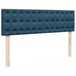 vidaXL Podsedák s matracom a LED diódami, tmavomodrý, 140x200 cm, zamat – Obrázok 9