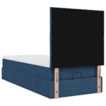 vidaXL Podnožka s matracom modrá 80x200 cm látková – Obrázok 11