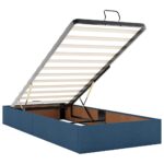 vidaXL Podnožka s matracom modrá 80x200 cm látková – Obrázok 12