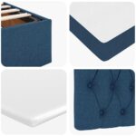 vidaXL Podnožka s matracom modrá 80x200 cm látková – Obrázok 13