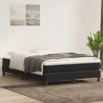 vidaXL Posteľ s boxspringom bez matraca, čierna 160x220 cm, zamat
