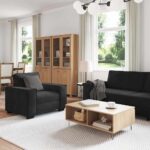 vidaXL 3-dielna súprava sedacej súpravy s vankúšmi, čierna zamatová – Obrázok 3