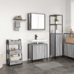 vidaXL 2-dielna kúpeľňová súprava nábytku sivá, sonoma, syntetické drevo
