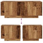 vidaXL Nočný stolík, staré drevo, 100x35x40 cm, umelé drevo – Obrázok 8