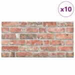 vidaXL Nástenné panely 10 pcs Červená 100 x 50 cm EPS pena – Obrázok 2