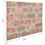 vidaXL Nástenné panely 10 pcs Červená 100 x 50 cm EPS pena – Obrázok 4