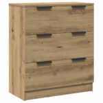 vidaXL Príborníky 3 ks, remeselnícky dub 60x30x70 cm, umelé drevo – Obrázok 5