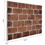 vidaXL Nástenné panely 10 pcs Hnedá tehlová 100 x 50 cm EPS pena – Obrázok 5