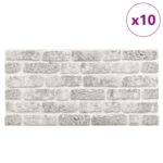 vidaXL Nástenné panely 10 pcs Svetlosivá 100 x 50 cm EPS pena – Obrázok 2