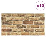 vidaXL Nástenné panely 10 pcs Tmavý piesok 100 x 50 cm EPS pena – Obrázok 2
