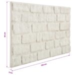 vidaXL Nástenné panely 10 pcs Biela 100 x 50 cm EPS pena – Obrázok 5