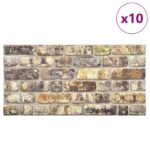 vidaXL Nástenné panely 10 pcs Viacfarebný 100 x 50 cm EPS pena – Obrázok 2