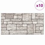 vidaXL Nástenné panely 10 pcs Sivá 100 x 50 cm EPS pena – Obrázok 2