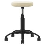 vidaXL Kancelárska otočná stolička, krémová zamatová – Obrázok 4