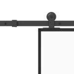 vidaXL Posuvné dvere so sadou kovania 102,5x205 cm tvrdené sklo a hliník – Obrázok 6