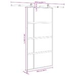 vidaXL Posuvné dvere so sadou kovania 102,5x205 cm tvrdené sklo a hliník – Obrázok 8