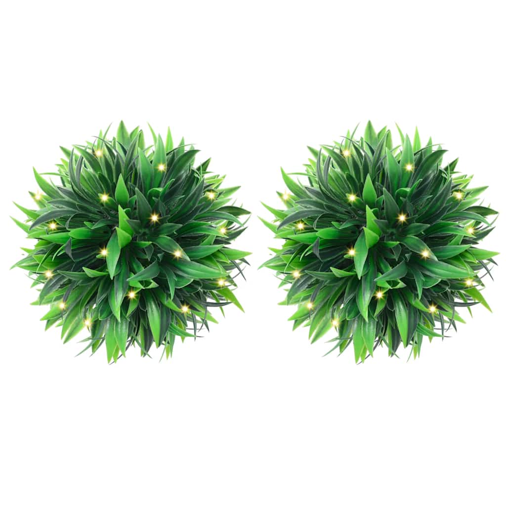 3335900_1.jpg vidaXL Umelé krušpánové gule s LED svetlami 2 ks zelené 30 cm – Obrázok 1